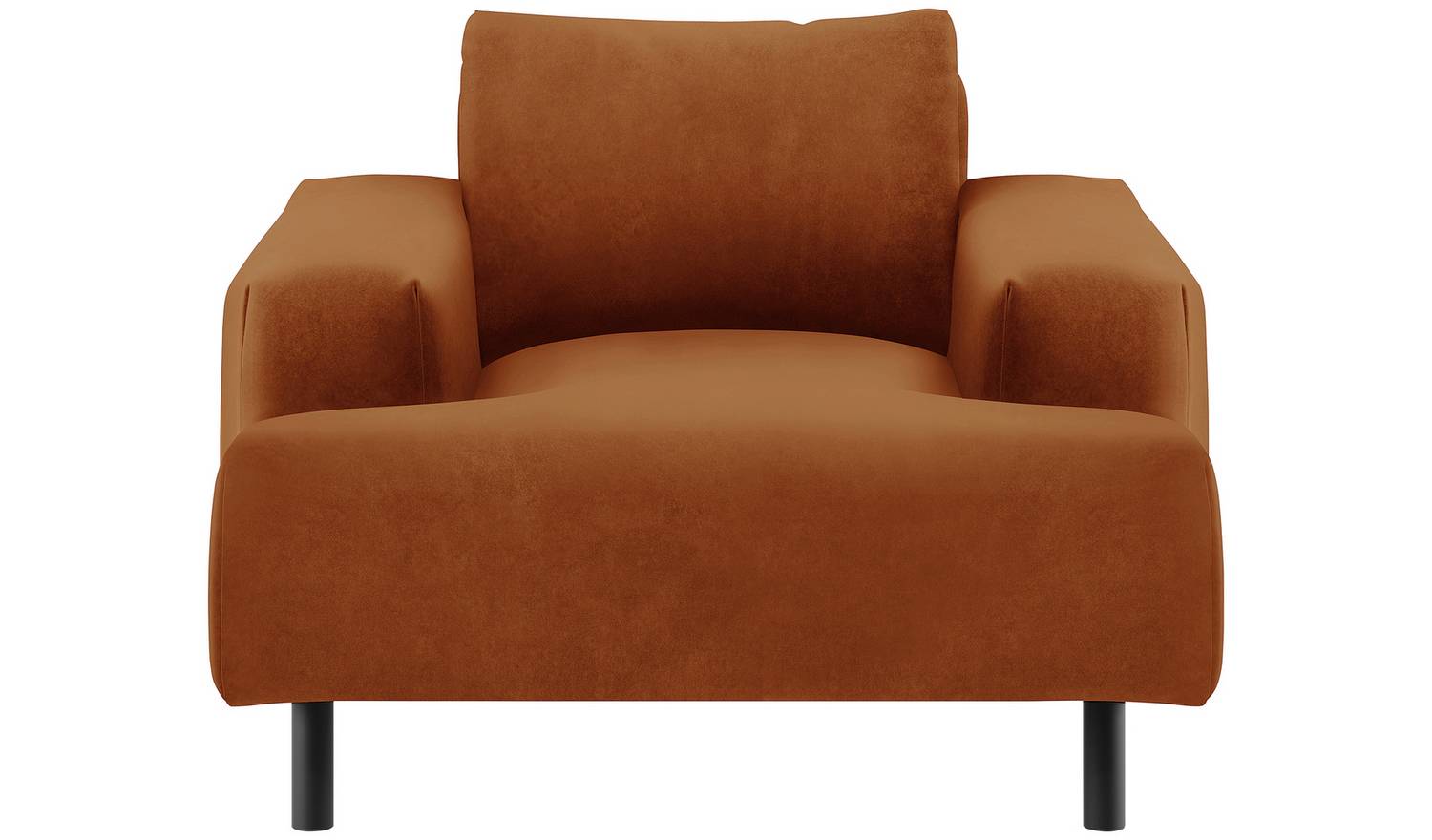 Habitat Julien Velvet Armchair - Orange