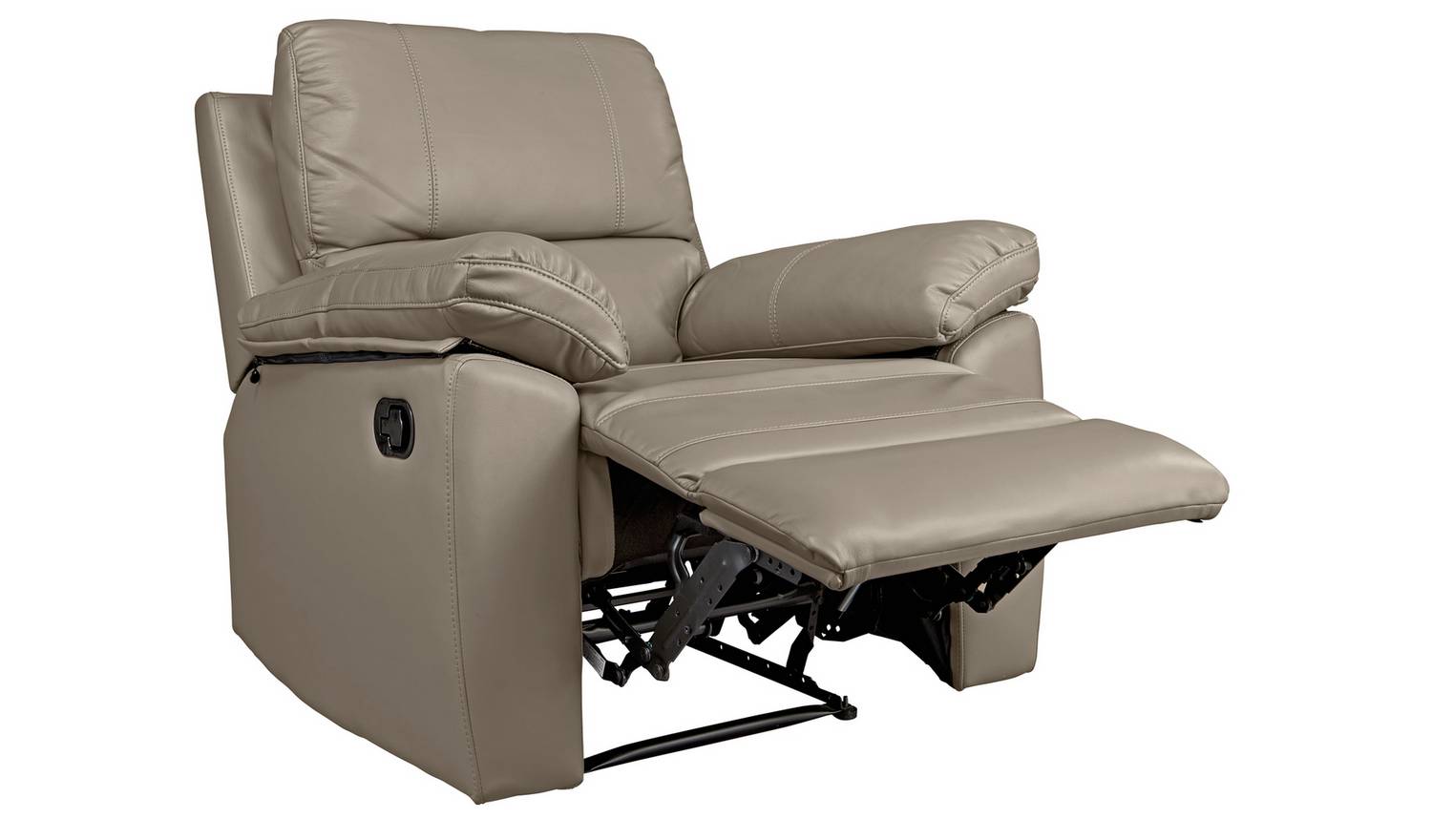 Argos Home Toby Faux Leather Manual Recliner Chair - Grey