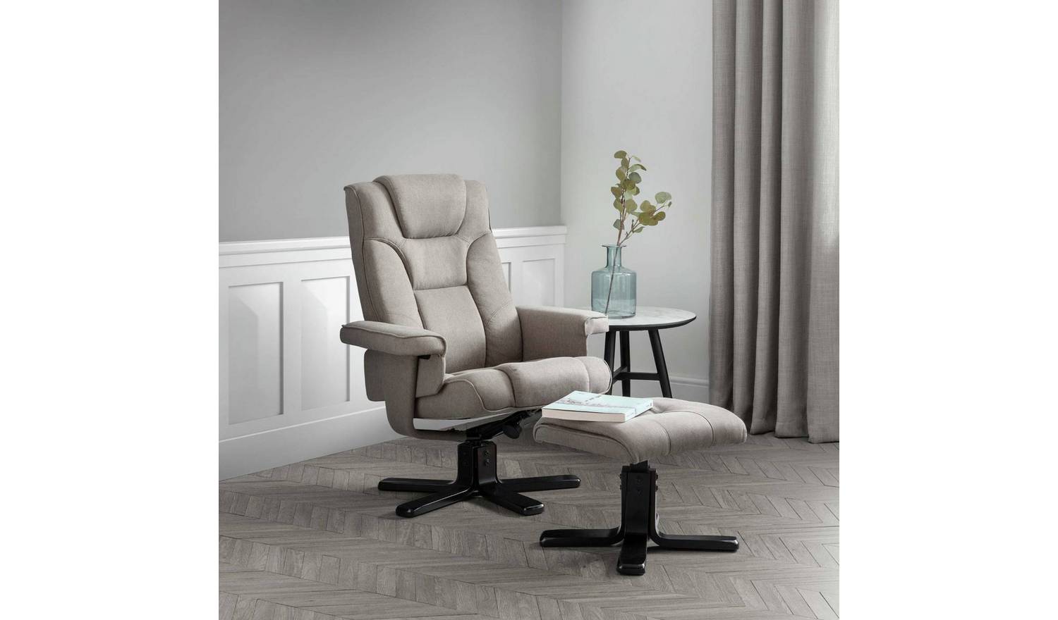 Julian Bowen Malmo Recliner Chair & Footstool - Grey