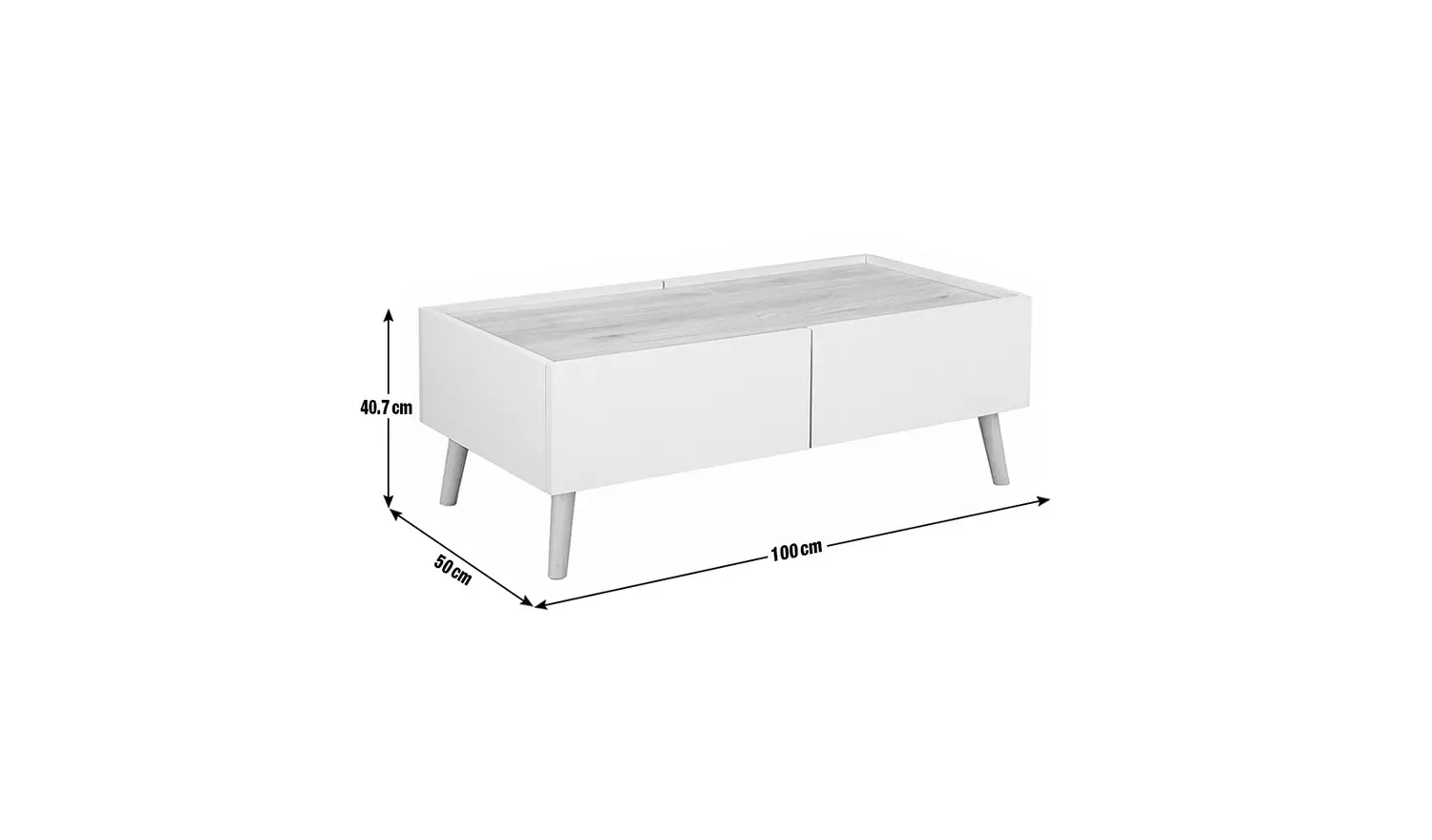 Habitat Skandi 2 Drawer Coffee Table - White Two Tone