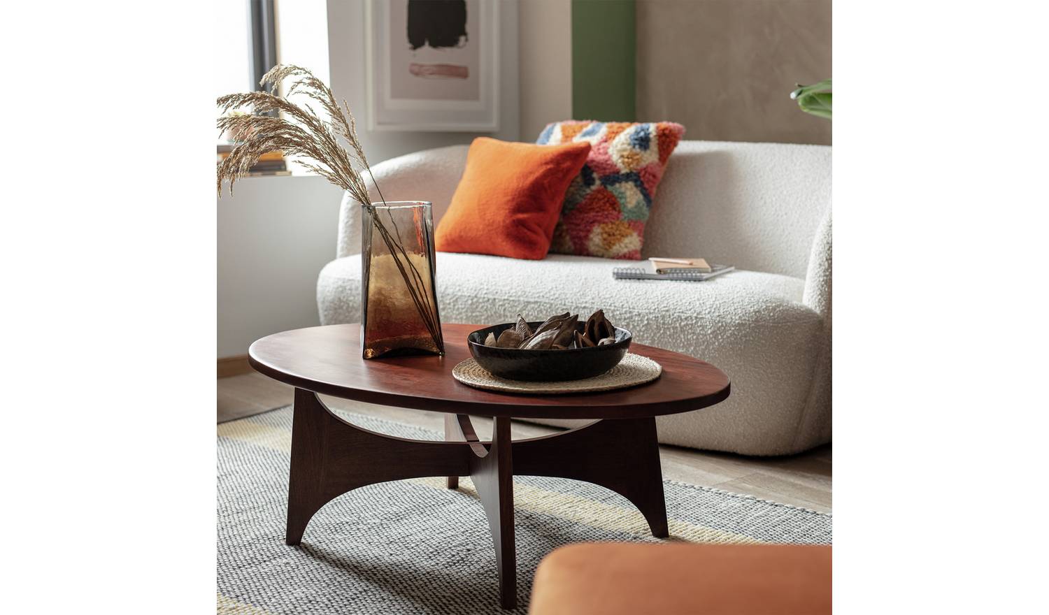 Habitat Mid Century Round Coffee Table - Brown