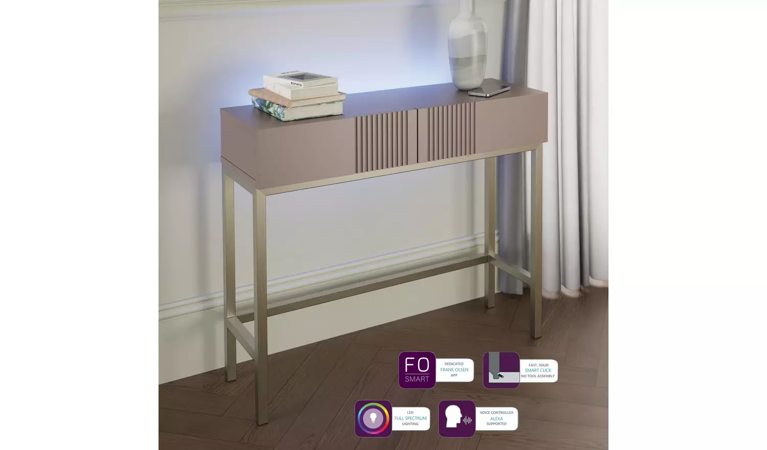 Frank Olsen Iona 2 Drawer Console Table - Mulberry