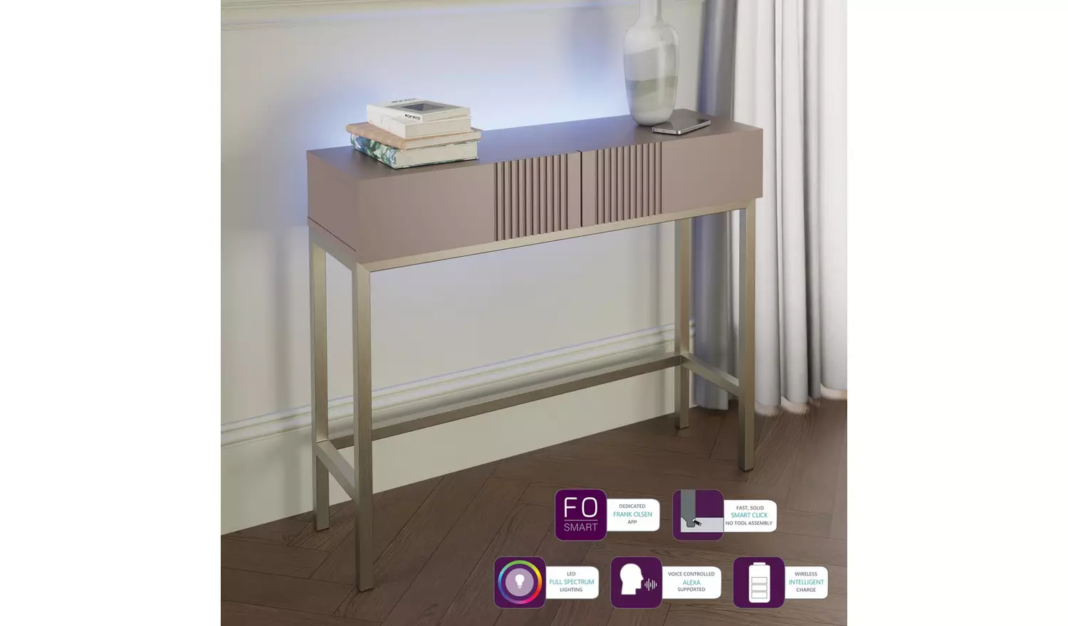 Frank Olsen Iona 2 Drawer Console Table - Mulberry