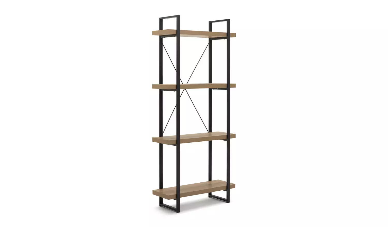Argos Home Loft Living Tall Steel Bookcase - Oak