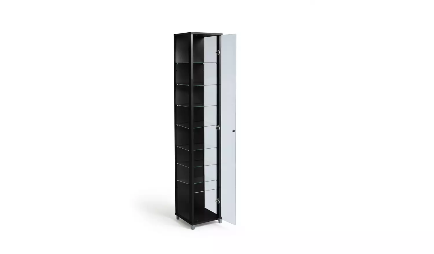 Argos Home 7 Shelf Glass Narrow Display Cabinet - Black