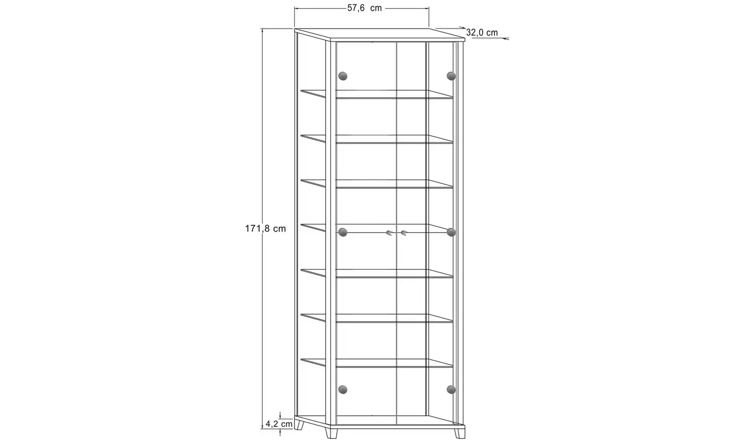Argos Home 7 Shelf Glass Display Cabinet - Black