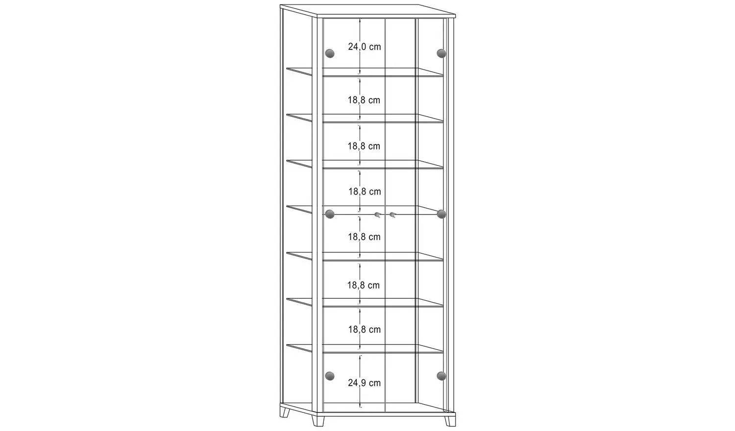 Argos Home 7 Shelf Glass Display Cabinet - Black