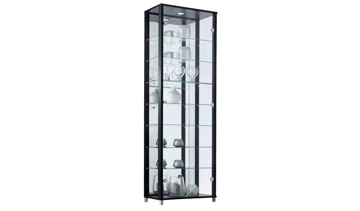 Argos Home 7 Shelf Glass Wide Display Cabinet - Black
