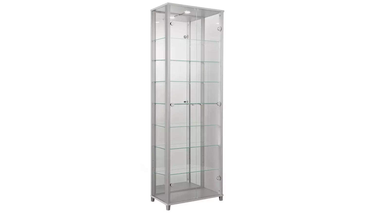 Argos Home 7 Shelf Glass Wide Display Cabinet - Silver