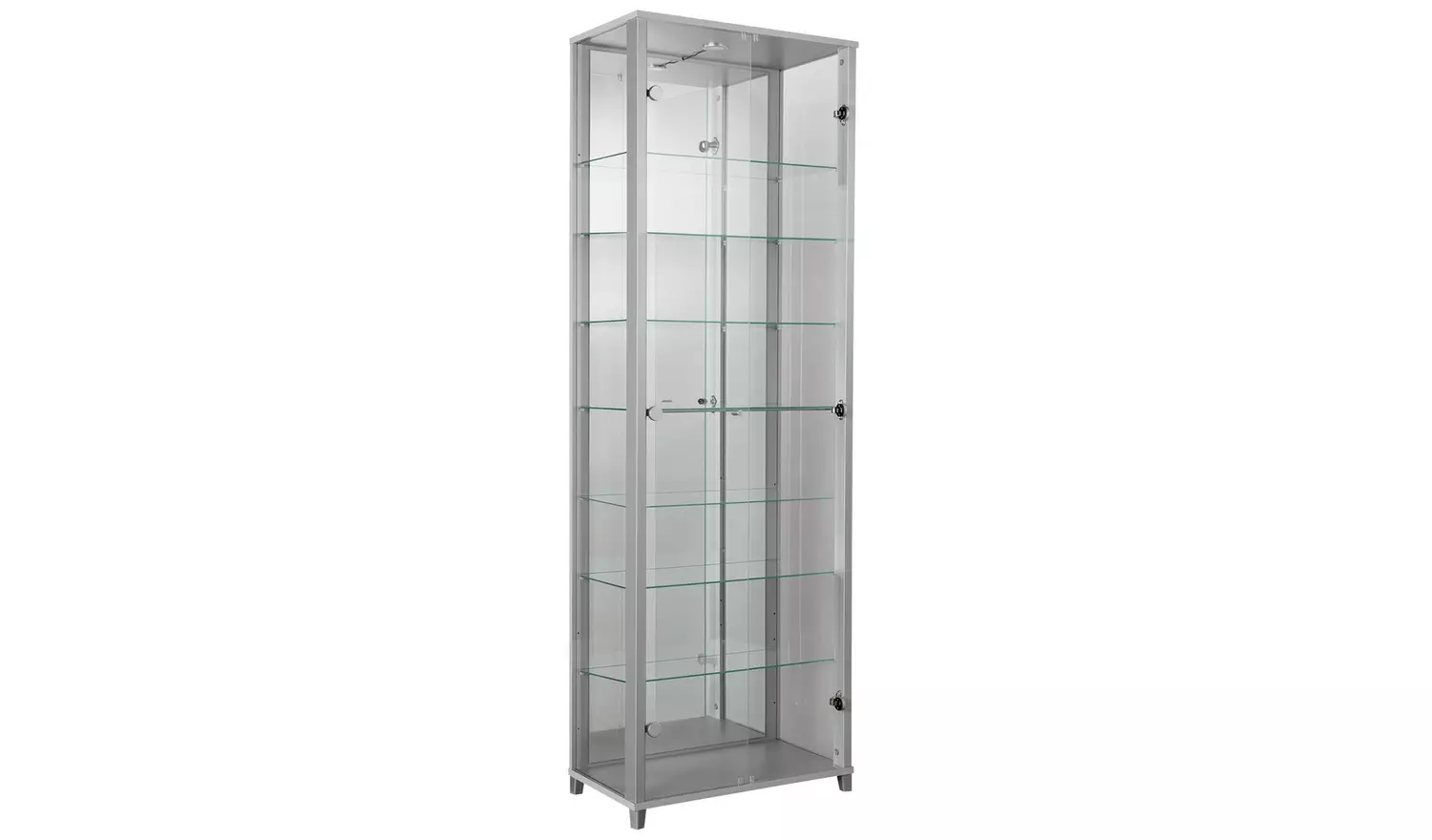 Argos Home 7 Shelf Glass Wide Display Cabinet - Silver