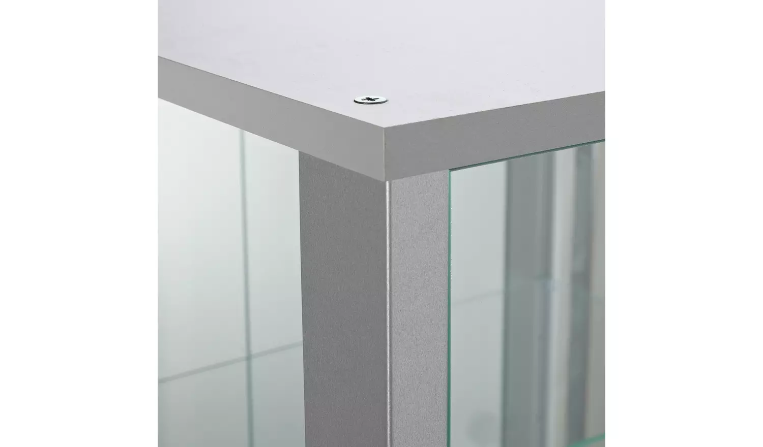 Argos Home 7 Shelf Glass Wide Display Cabinet - Silver