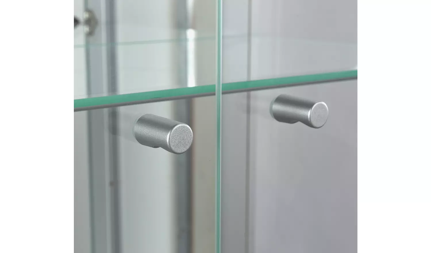 Argos Home 7 Shelf Glass Wide Display Cabinet - Silver