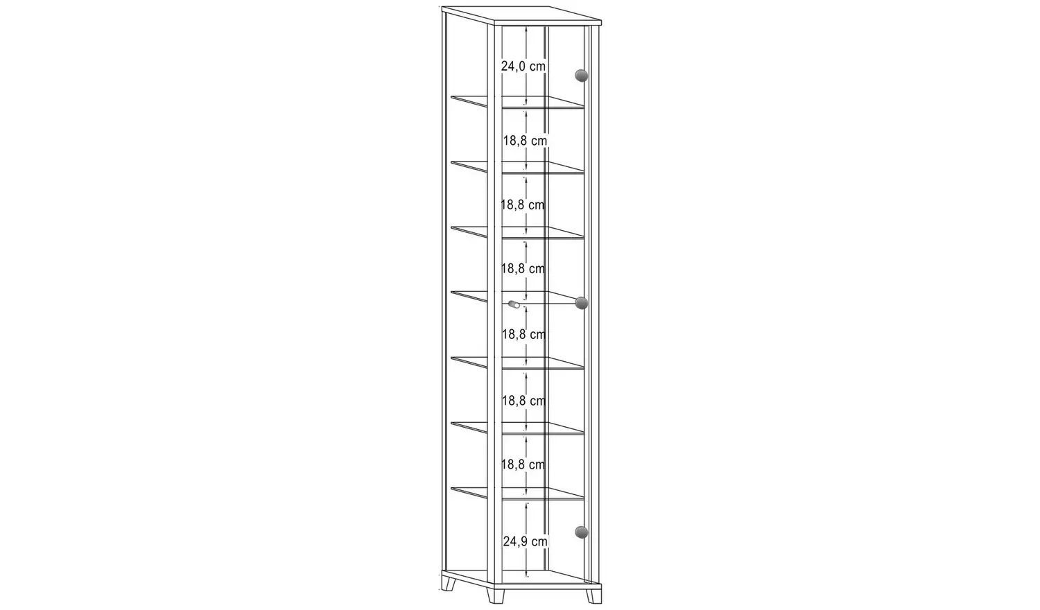Argos Home 7 Shelf Glass Tall Display Cabinet - Oak