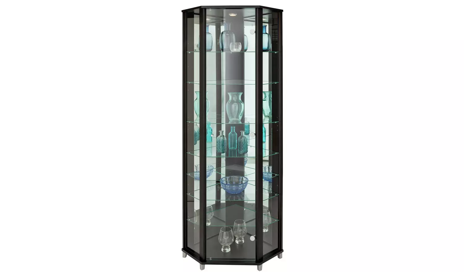 Argos Home 7 Shelf Glass Corner Display Cabinet - Black