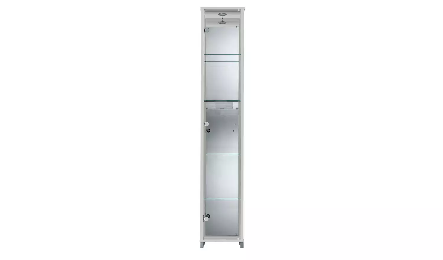 Argos Home 4 Shelf 1 Door Display Cabinet - Silver