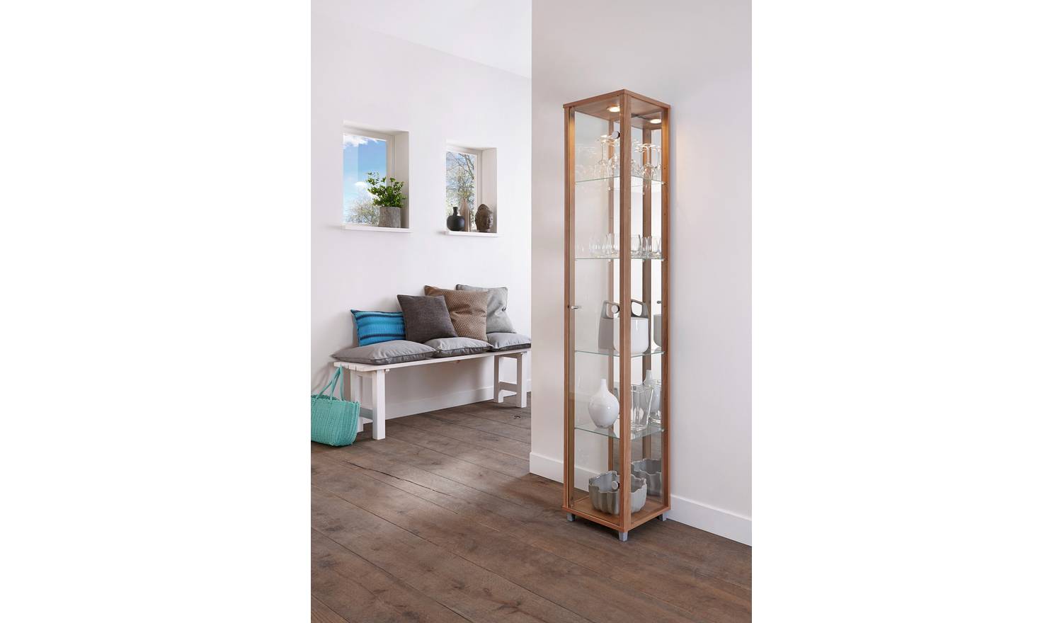 Argos Home 1 Glass Door Display Cabinet - Light Oak