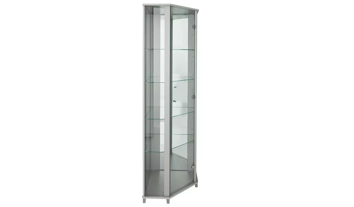 Argos Home 1 Glass Dr Corner Display Cabinet - Silver Effect