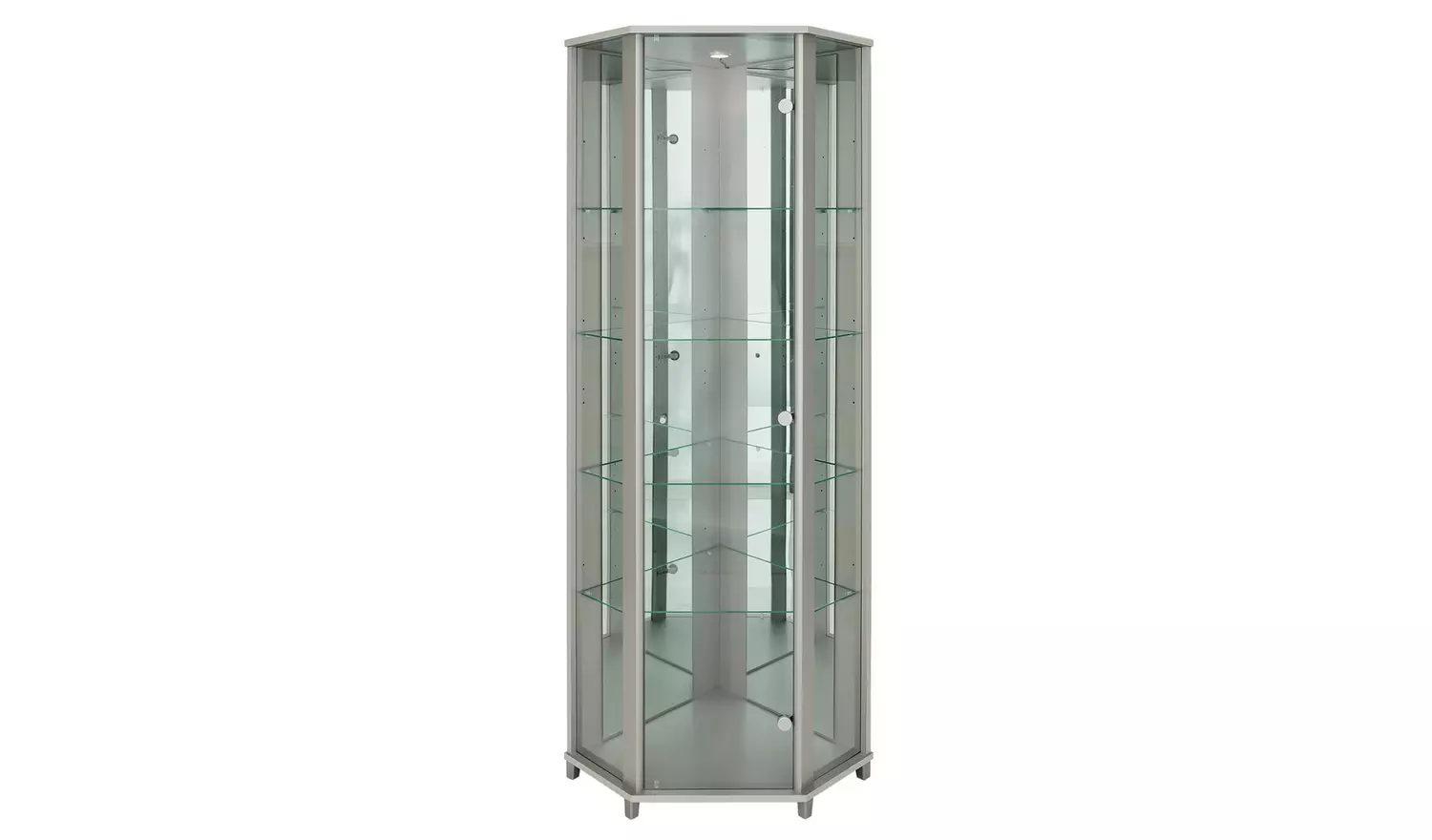 Argos Home 1 Glass Dr Corner Display Cabinet - Silver Effect