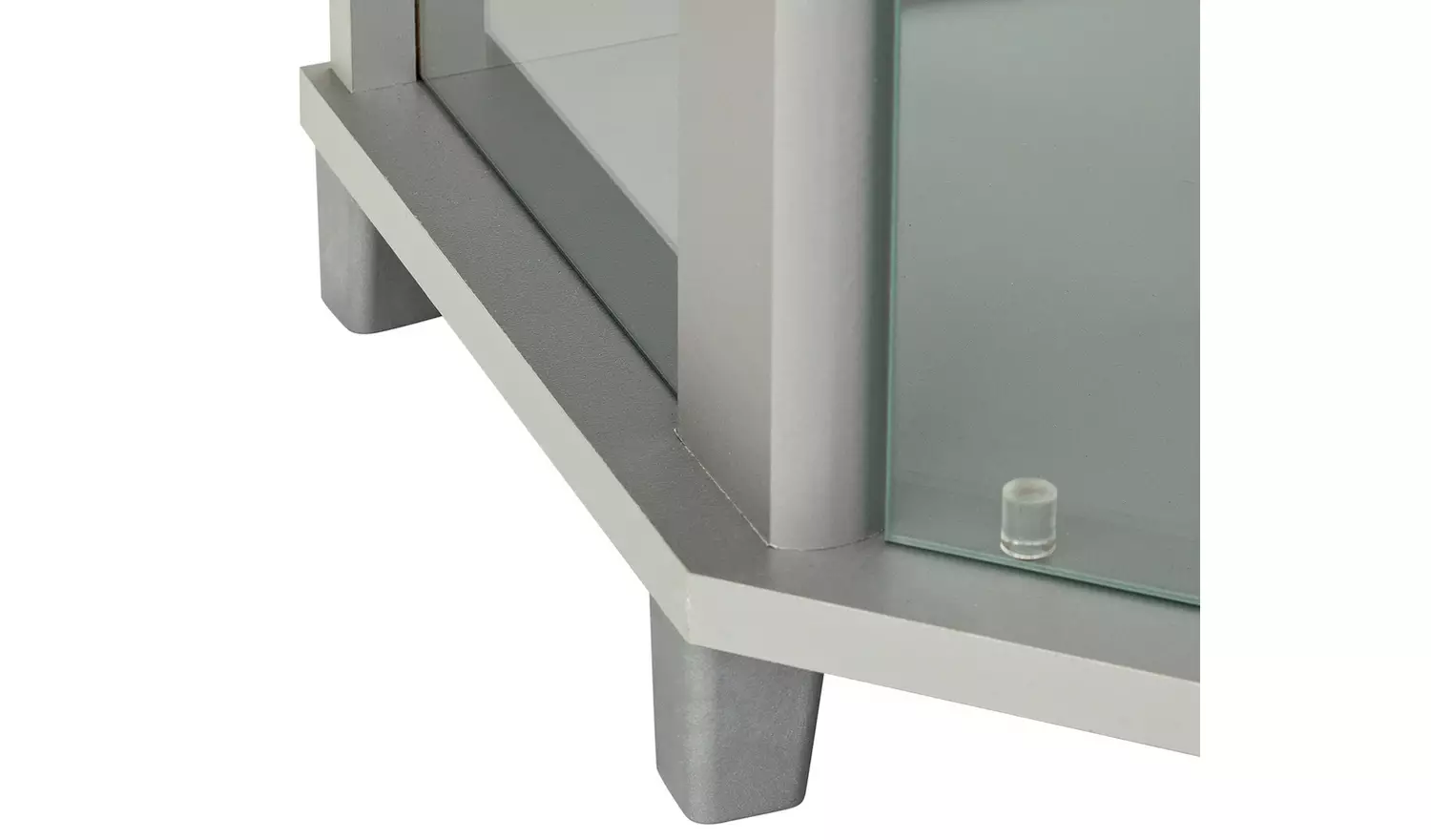 Argos Home 1 Glass Dr Corner Display Cabinet - Silver Effect