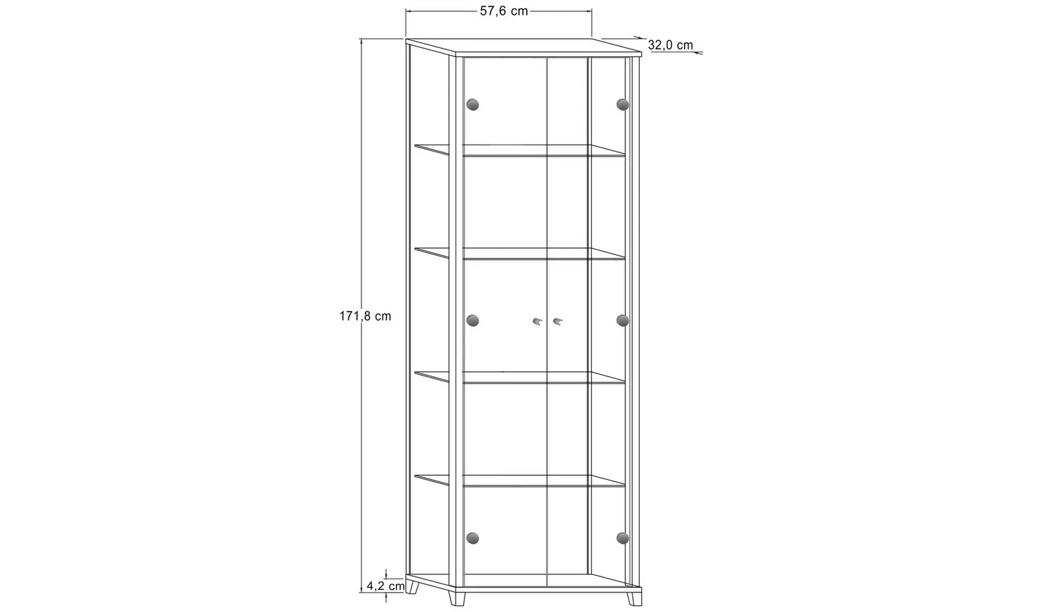 Argos Home 2 Door Glass Display Cabinet - Black
