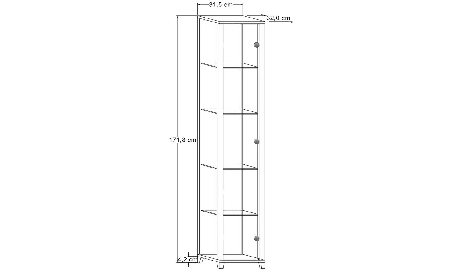 Argos Home 1 Door Glass Display Cabinet - Silver
