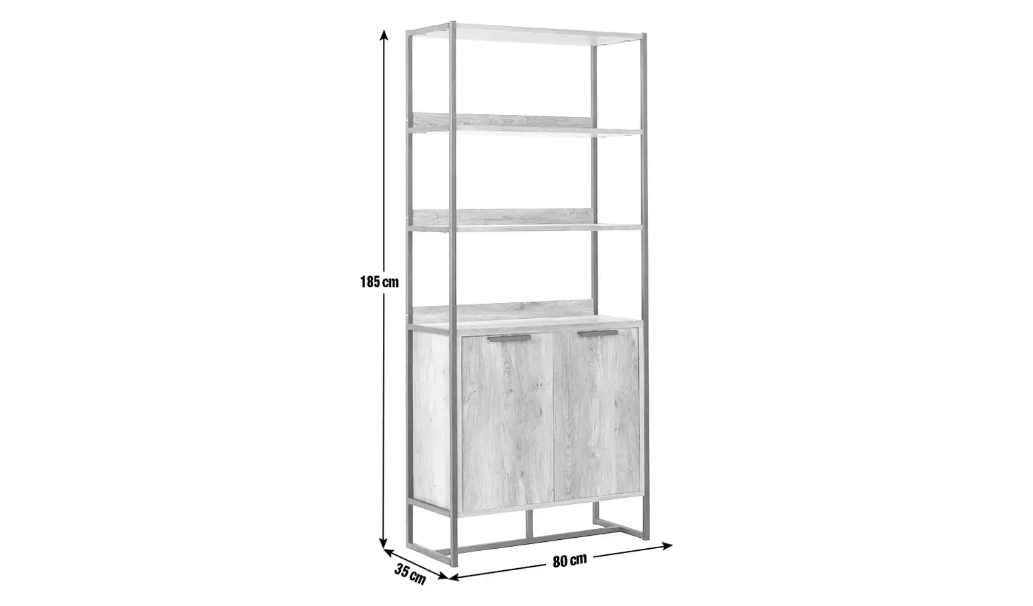 Habitat Nomad 2 Door Display Cabinet - Oak
