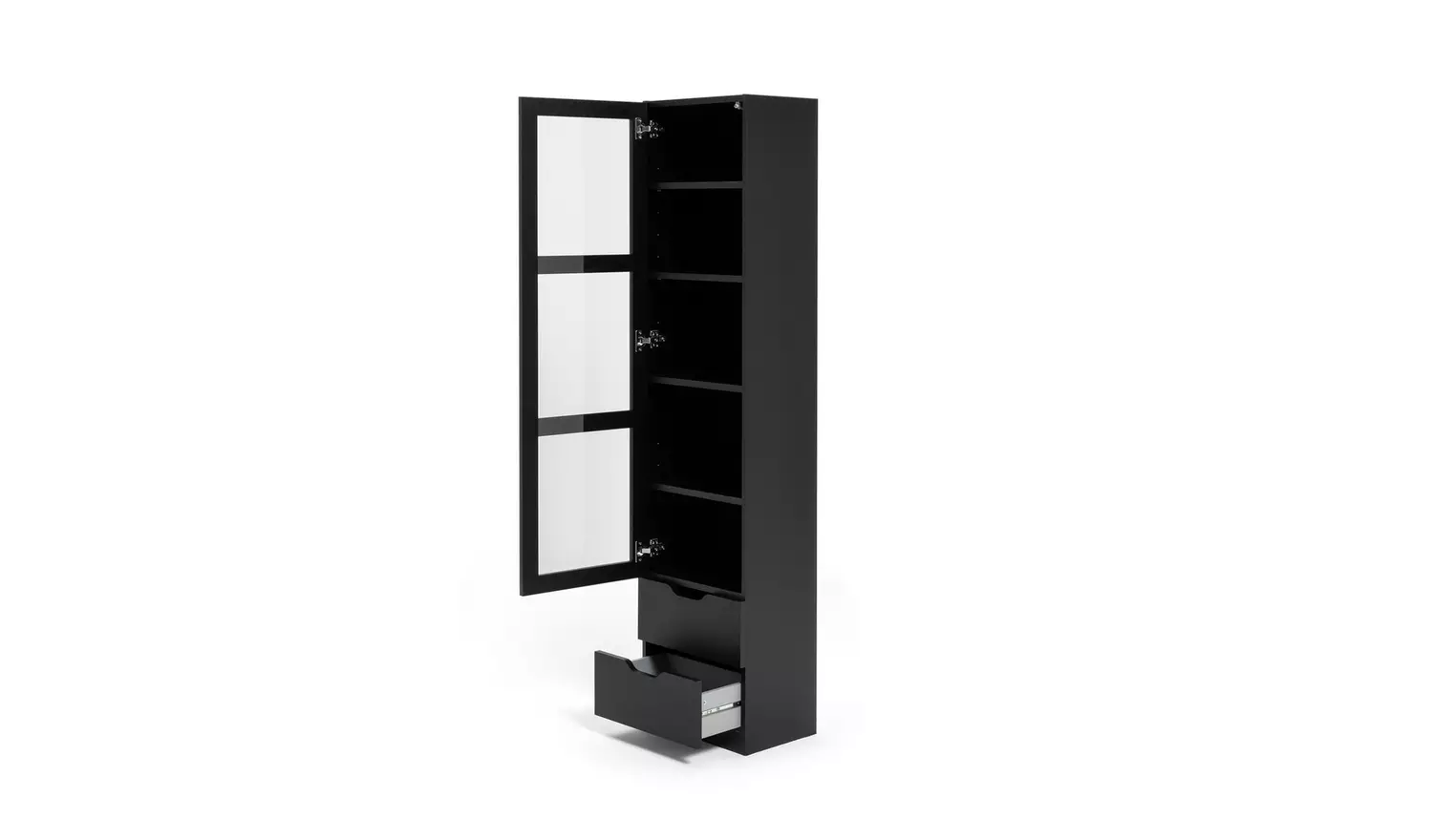 Habitat Compton 1 Door Glass Display Cabinet - Black