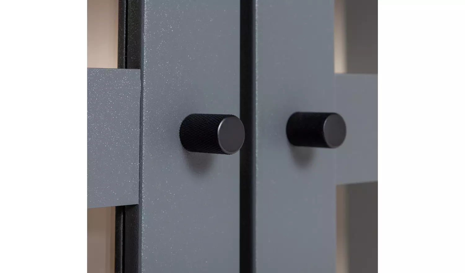 Habitat Jadon 2 Door Glass Display Cabinet - Dark Grey