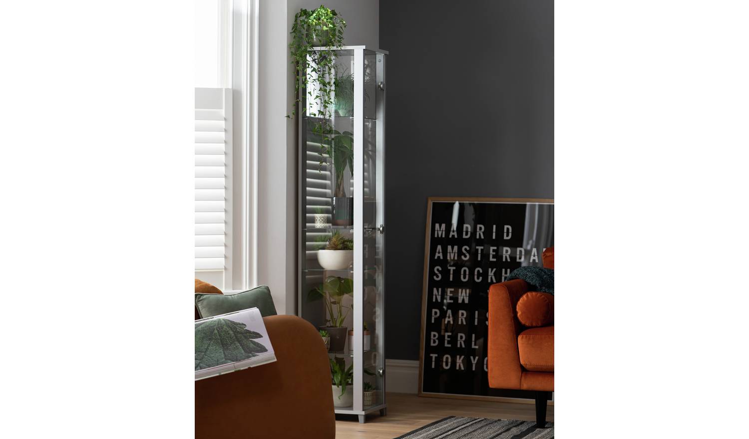 Argos Home 1 Door Glass Display Cabinet - Silver