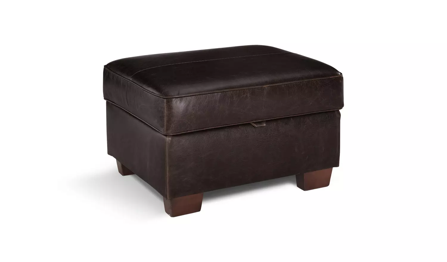 Argos Home Salisbury Leather Storage Footstool - Chocolate