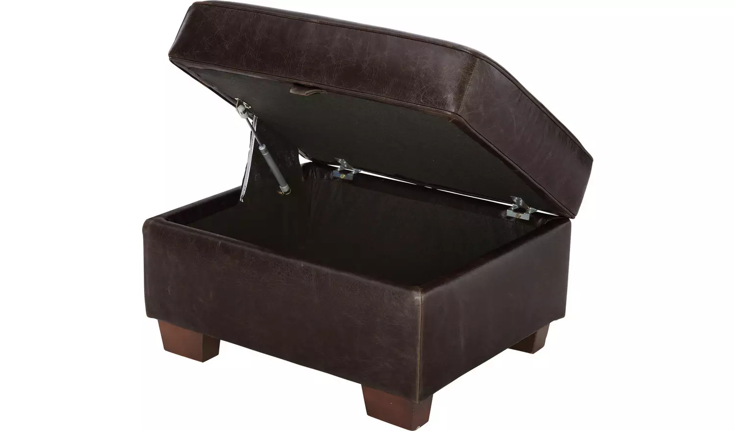 Argos Home Salisbury Leather Storage Footstool - Chocolate