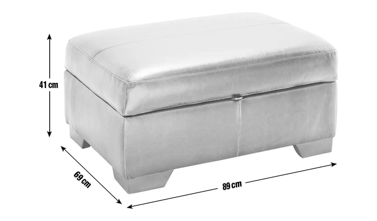 Habitat Eton Leather Storage Ottoman Footstool - Tan