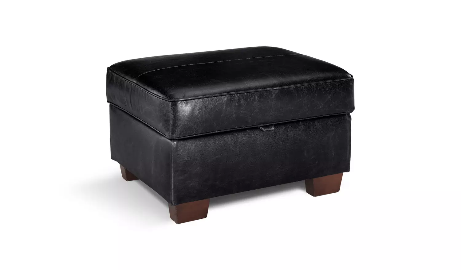 Argos Home Salisbury Leather Storage Footstool - Black