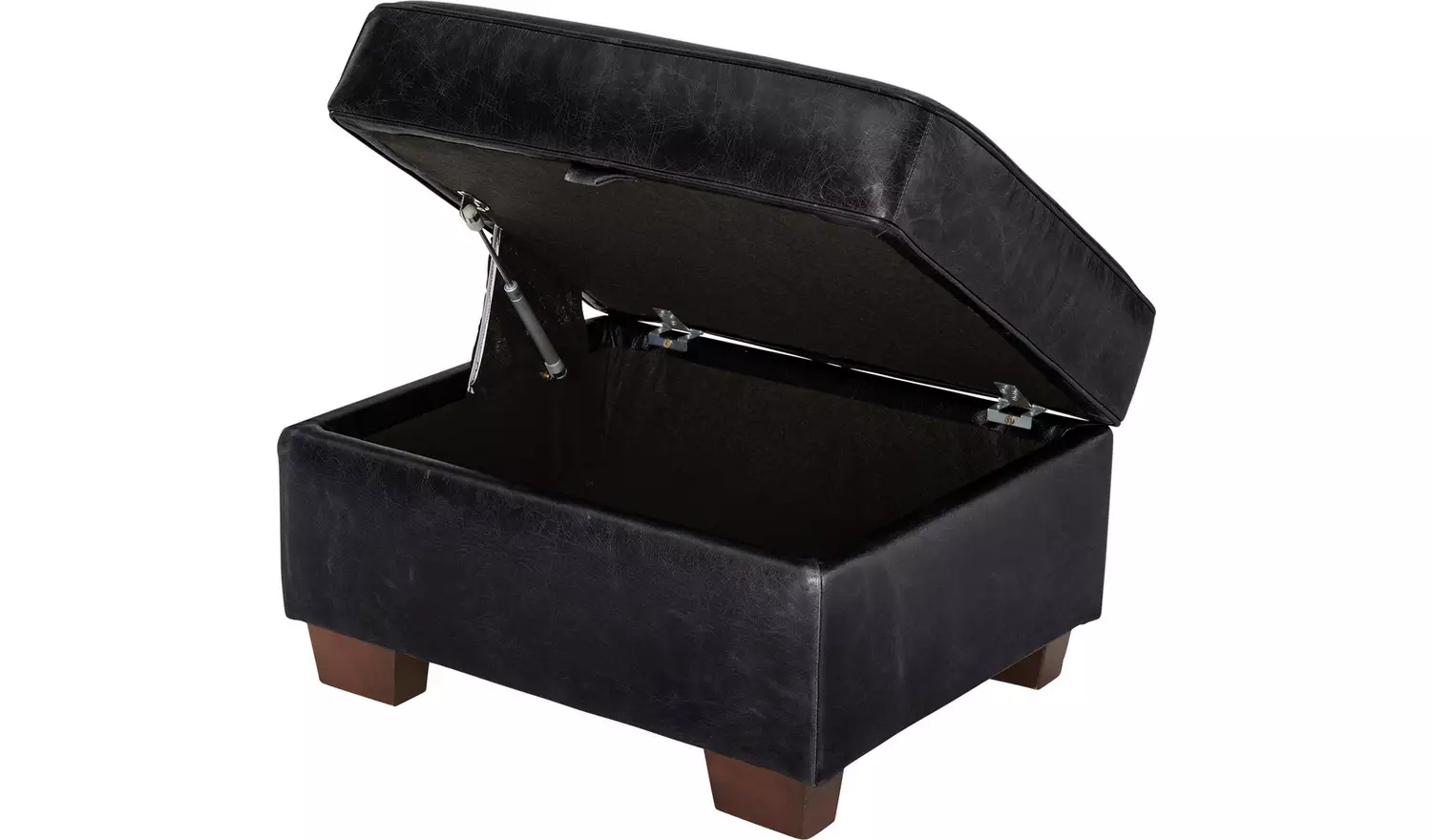 Argos Home Salisbury Leather Storage Footstool - Black