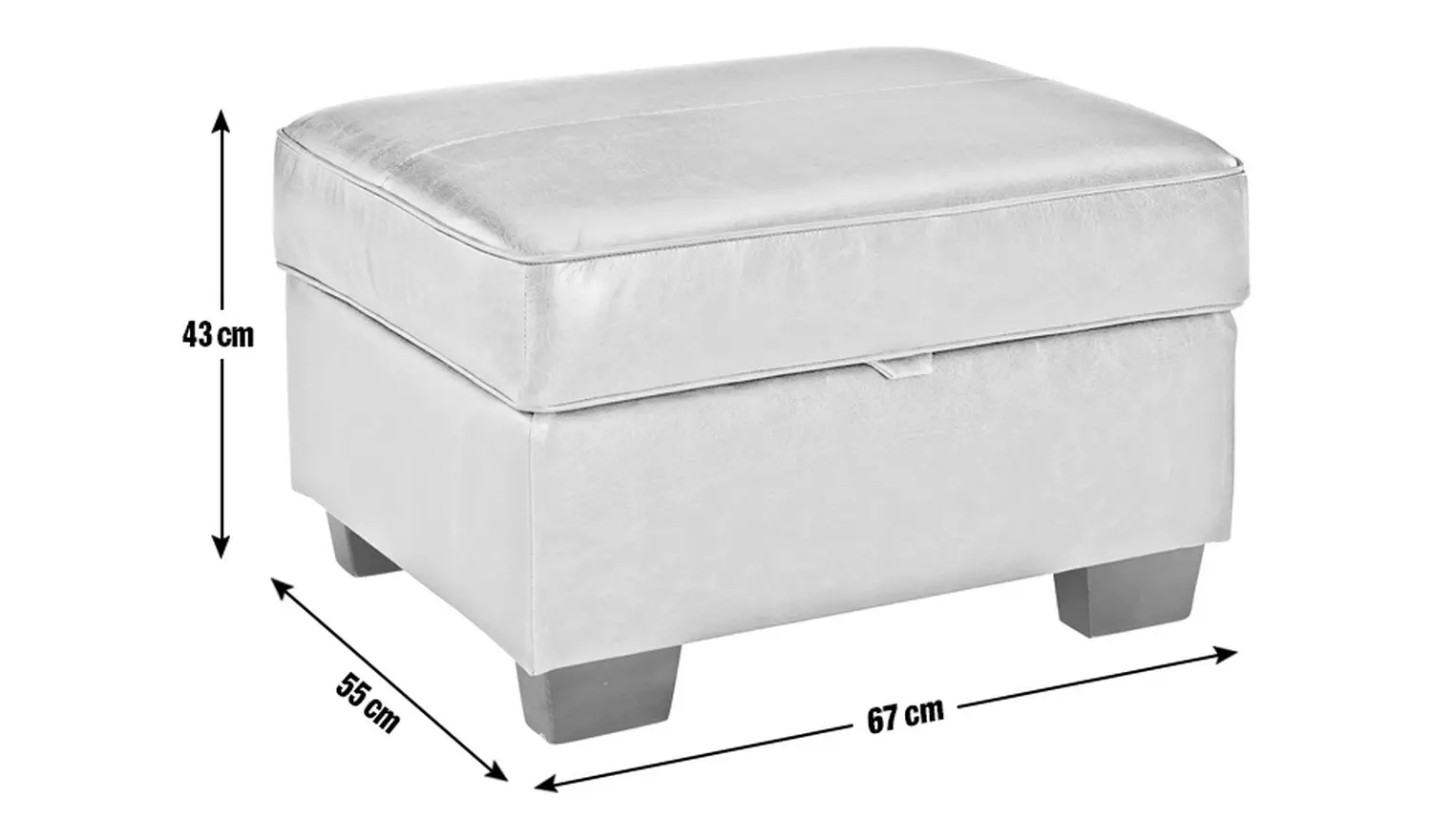 Argos Home Salisbury Leather Storage Footstool - Black