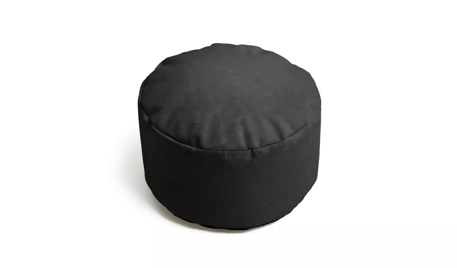 Kaikoo Drew Faux Leather Footstool - Black