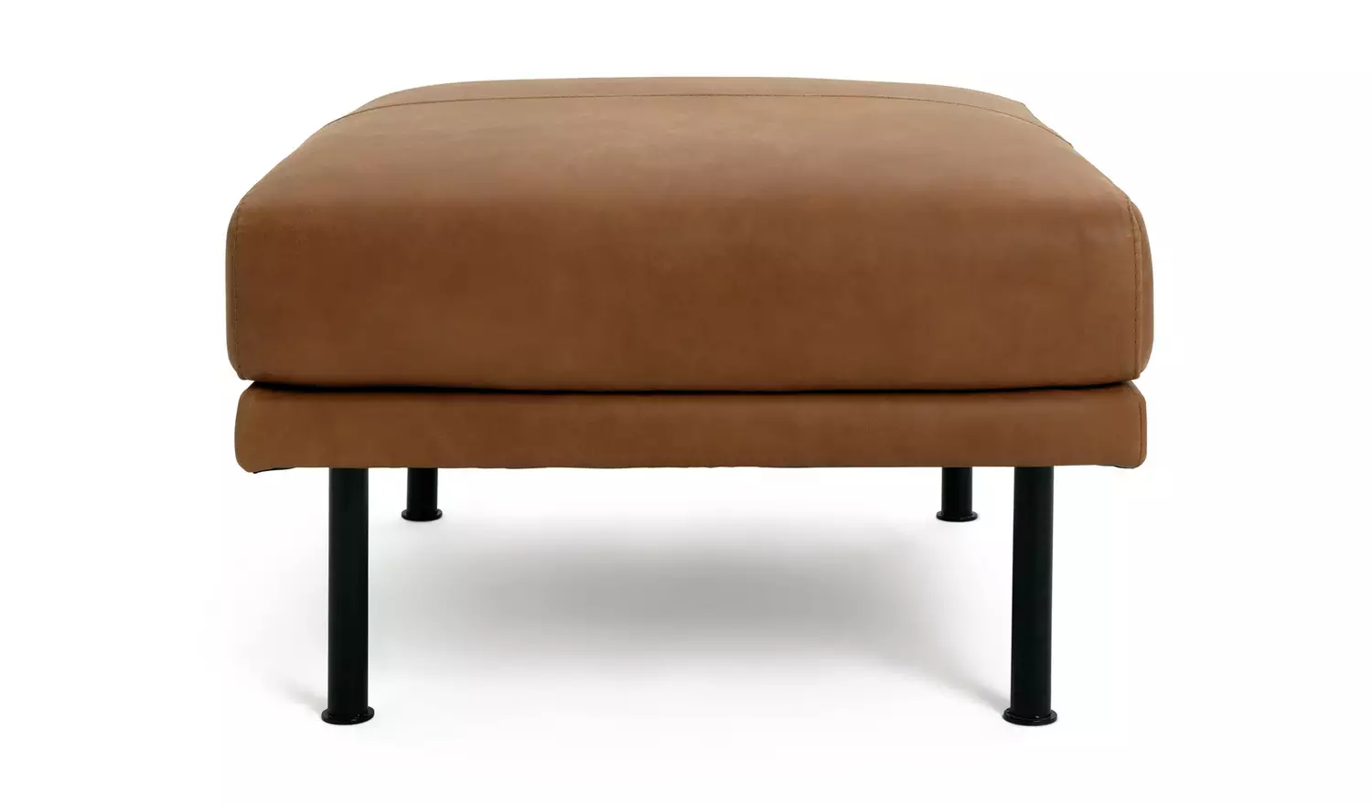 Habitat Moore Leather Footstool - Tan