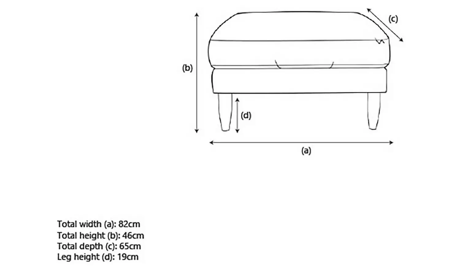 Hutch Fabric Footstool - Slate Grey
