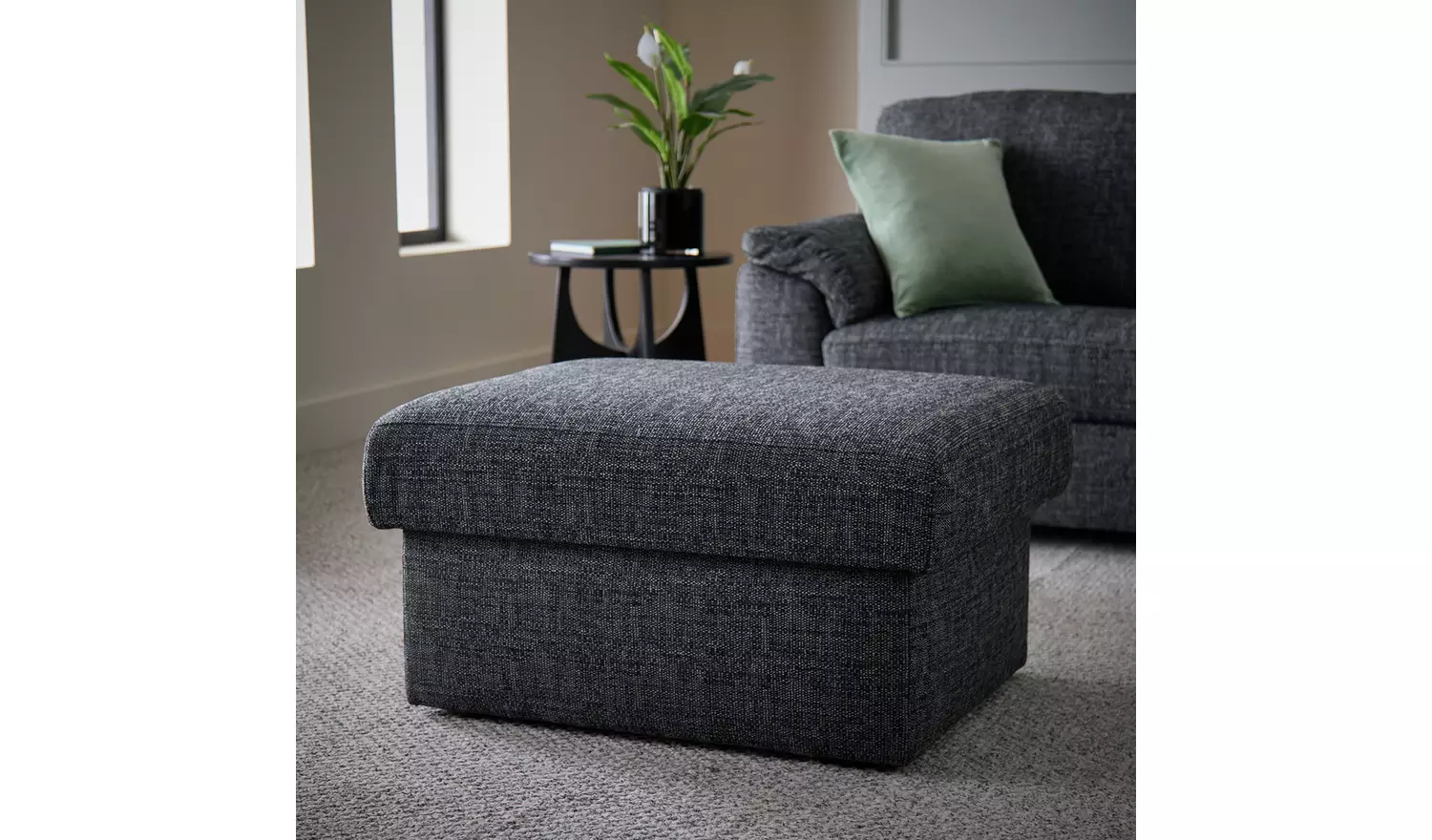 Argos Home Milano Fabric Footstool - Charcoal