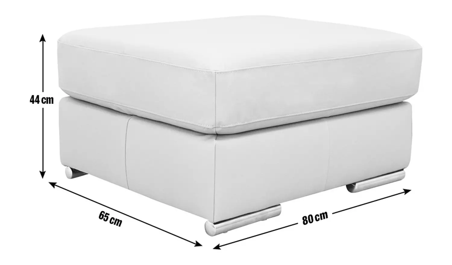 Argos Home Valenica Leather Ottoman Footstool - Light Grey