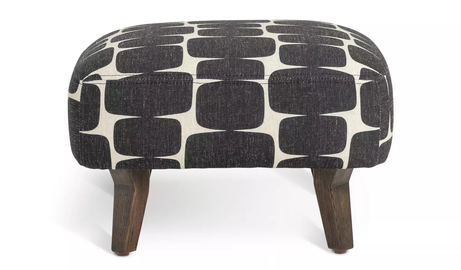 Habitat x Scion Lohko Fabric Footstool - Black & White