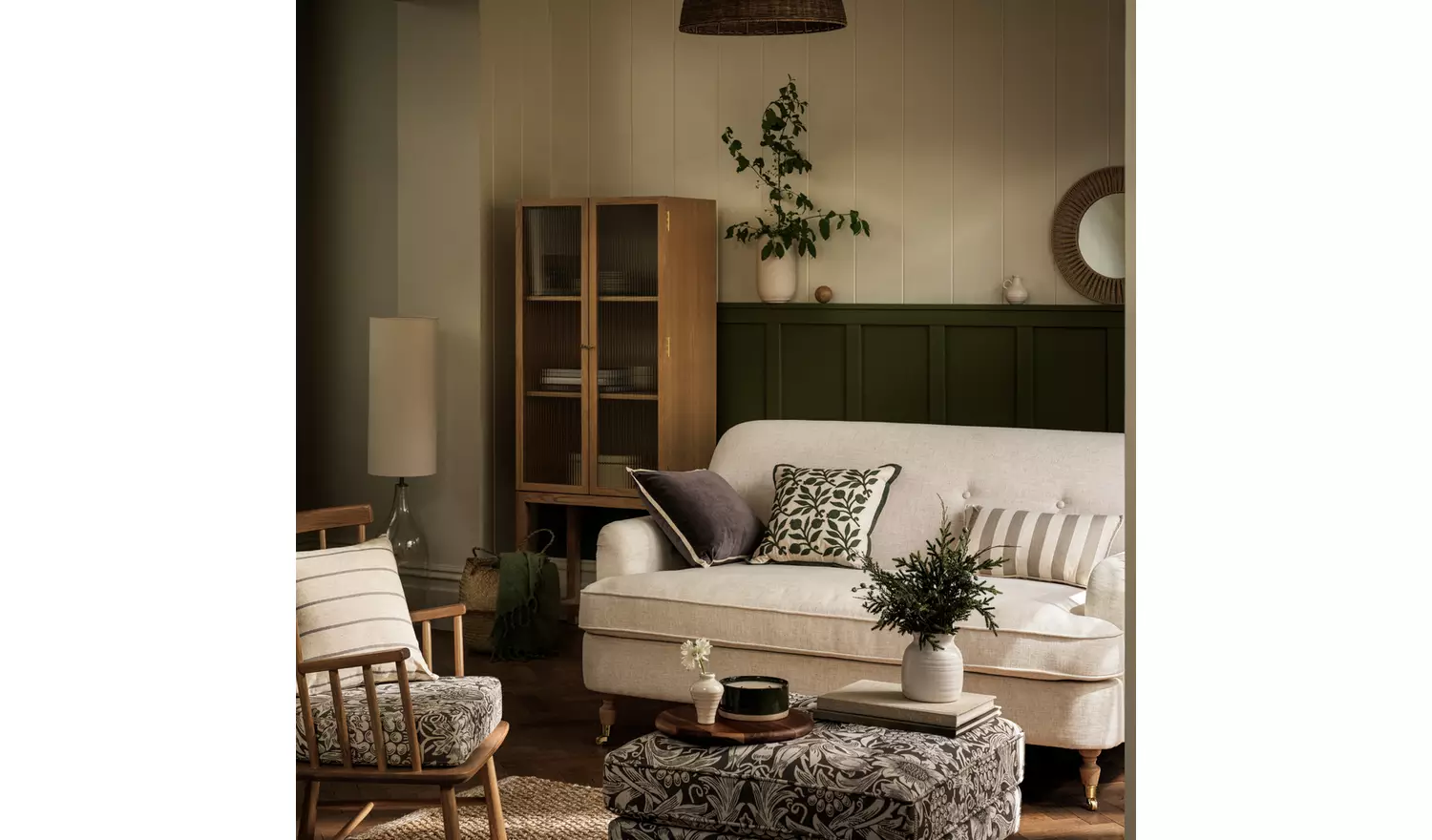 Habitat x Morris & Co. Merton Sunflower Fabric Footstool