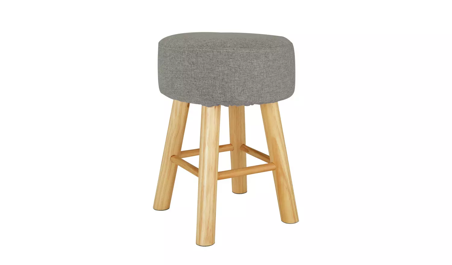Habitat Sophie Small Fabric Stool - Light Grey