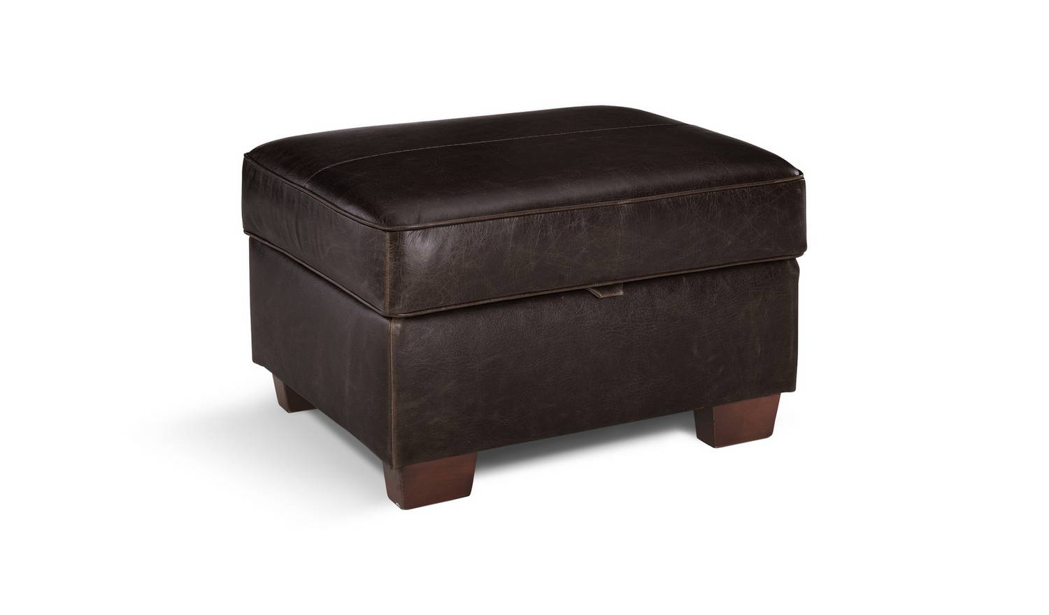 Argos Home Salisbury Leather Storage Footstool - Chocolate
