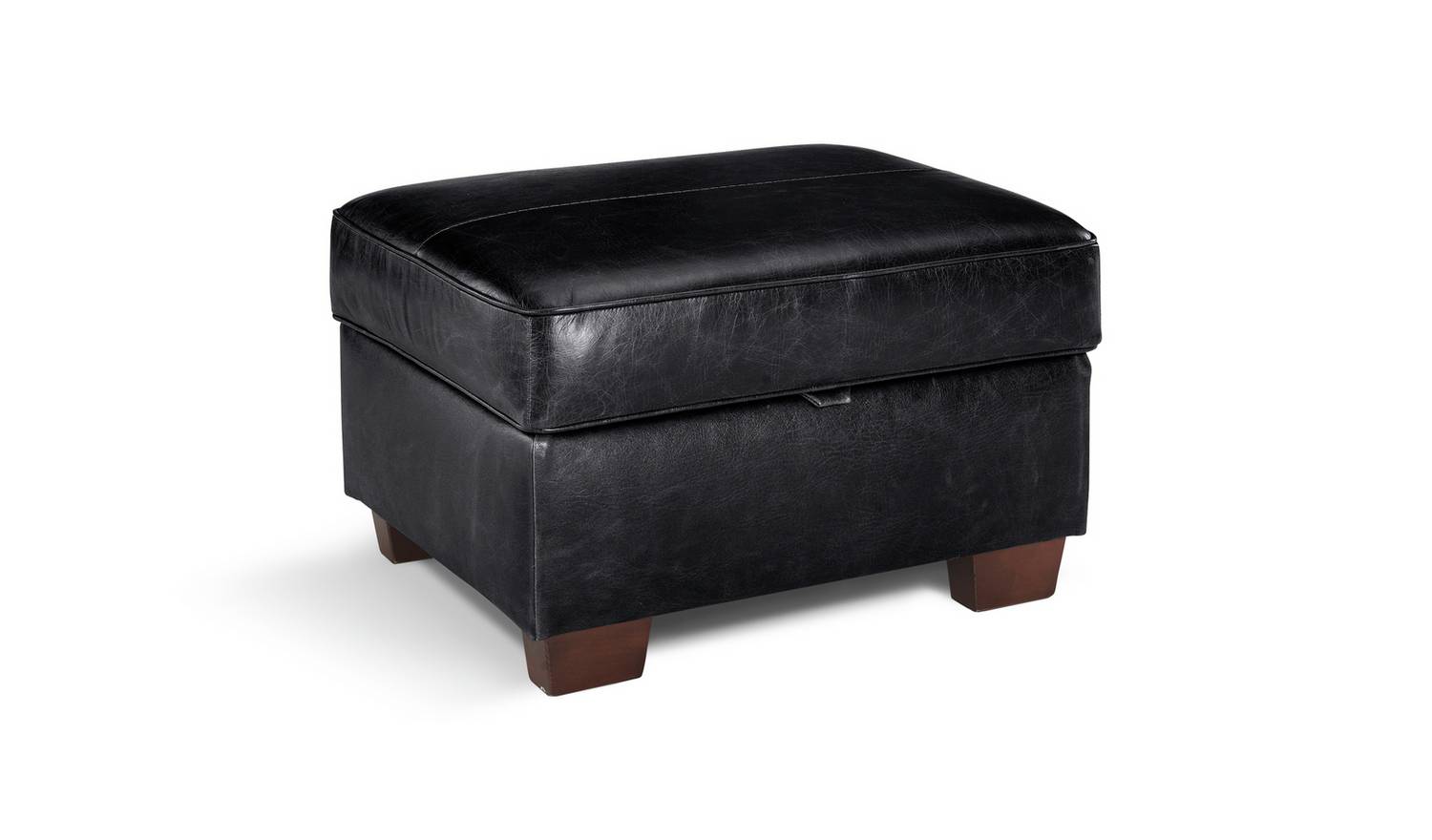 Argos Home Salisbury Leather Storage Footstool - Black