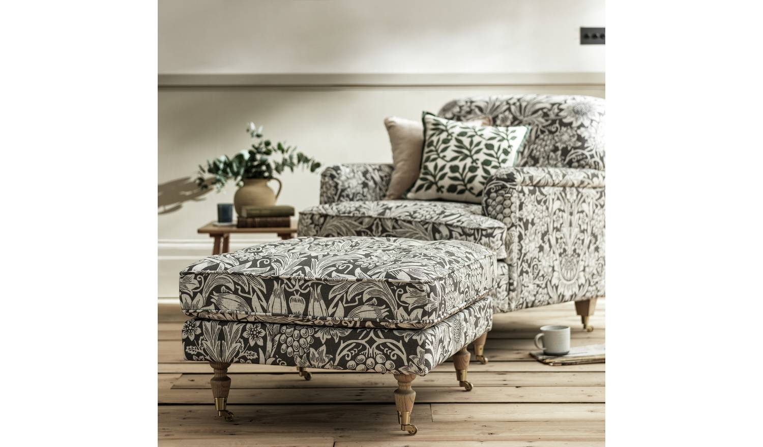 Habitat x Morris & Co. Merton Sunflower Fabric Footstool