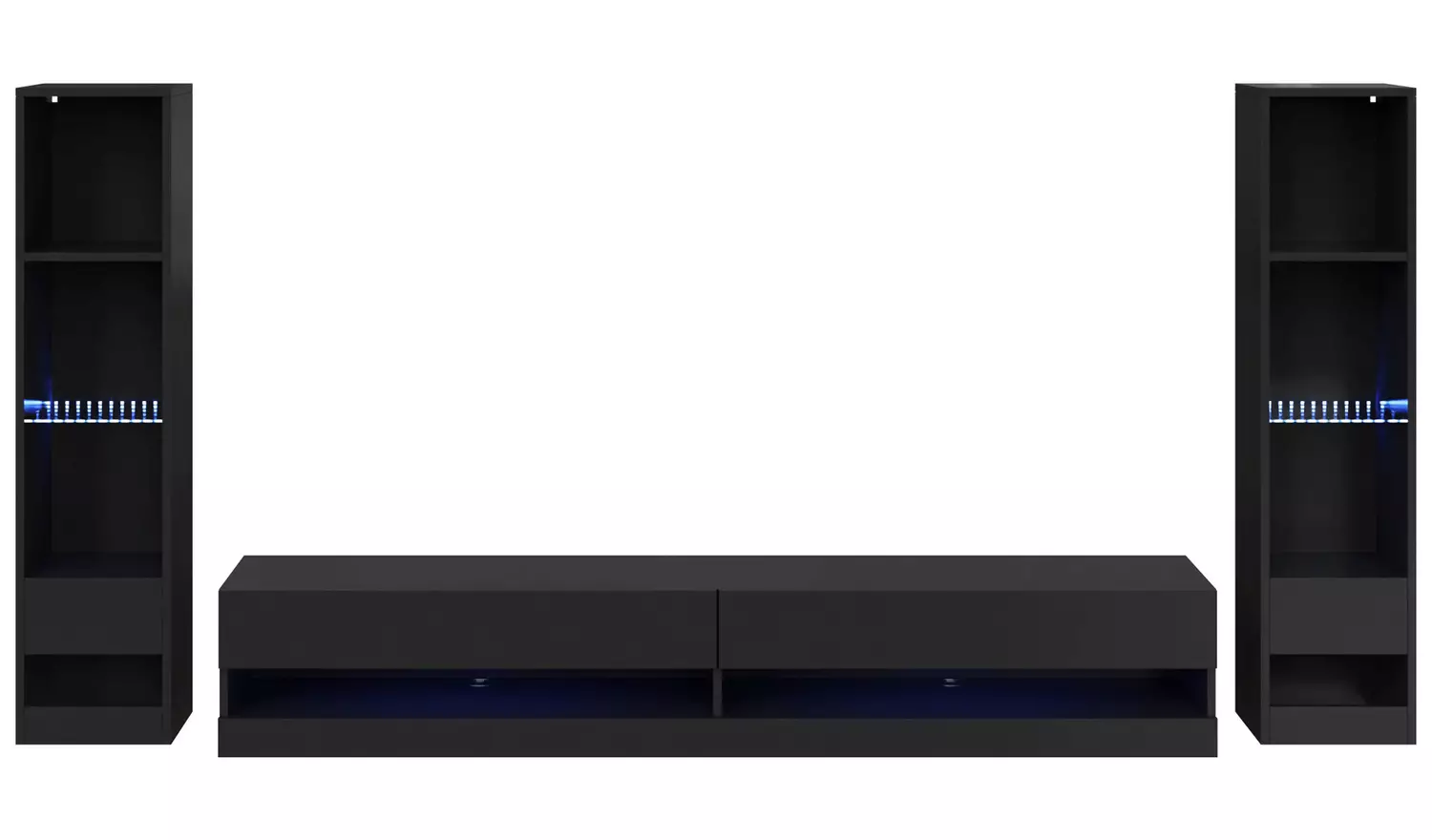 GFW Galicia 3 Piece Furniture Set with 180 cm - Black