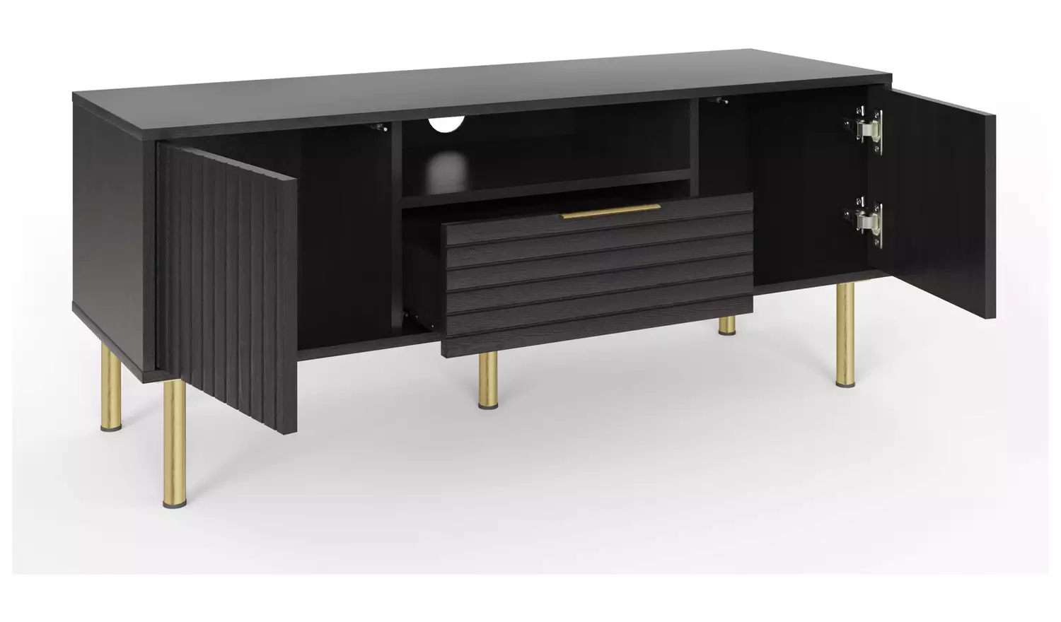 GFW Nervata 2 Piece Furniture Set with 119 cm TV Unit- Black