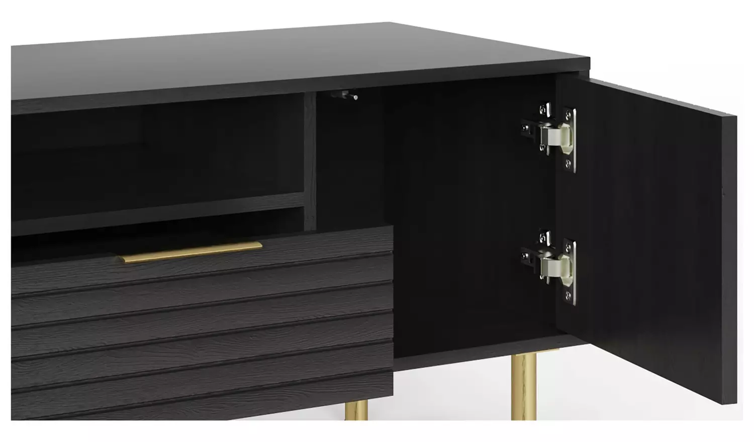 GFW Nervata 2 Piece Furniture Set with 119 cm TV Unit- Black