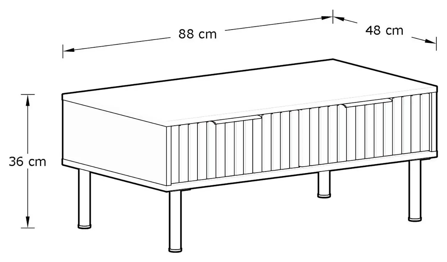 GFW Nervata 2 Piece Furniture Set with 119 cm TV Unit- Black